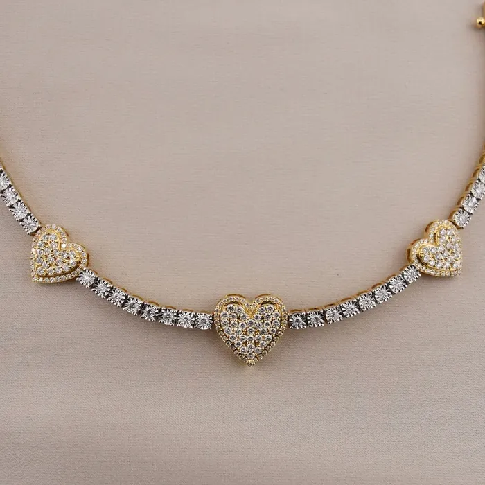 10k Gold Diamond Heart Bracelet 7in C713 AB and J Bracelets