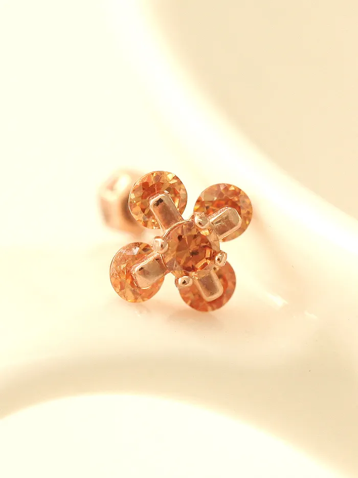 14K Gold Cotton flower cubic Cartilage Earring 18G16G MinimalBijoux Earrings