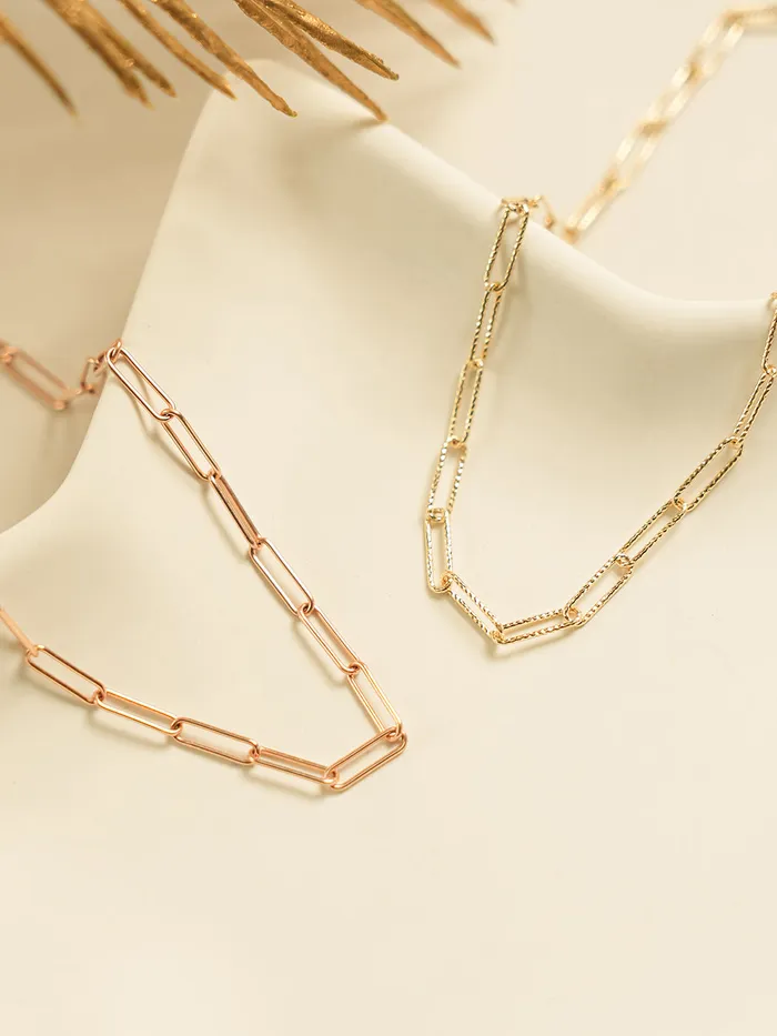 14K Gold Link Clip Chain Anklet Bracelet MinimalBijoux Bracelets