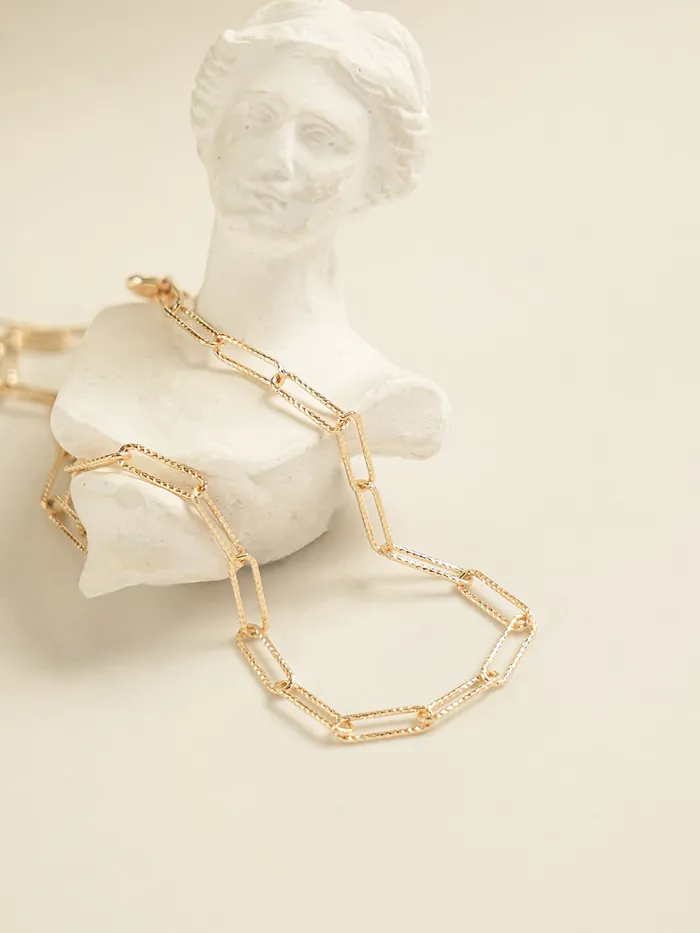 14K Gold Link Clip Chain Anklet Bracelet MinimalBijoux Bracelets