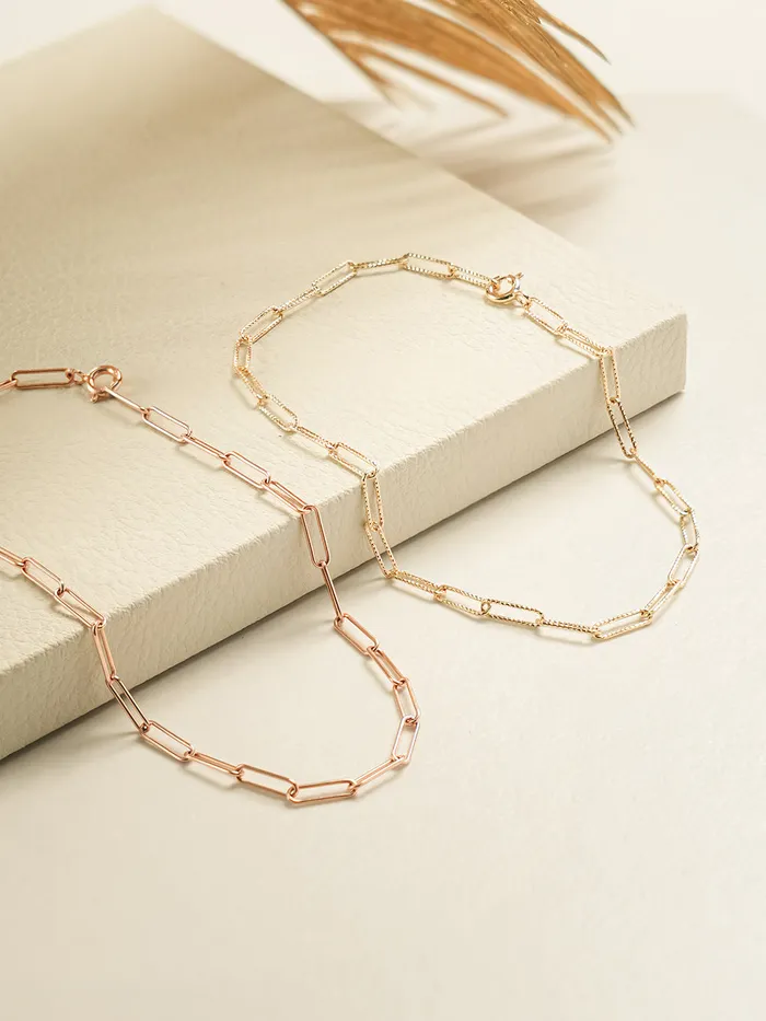14K Gold Link Clip Chain Anklet Bracelet MinimalBijoux Bracelets