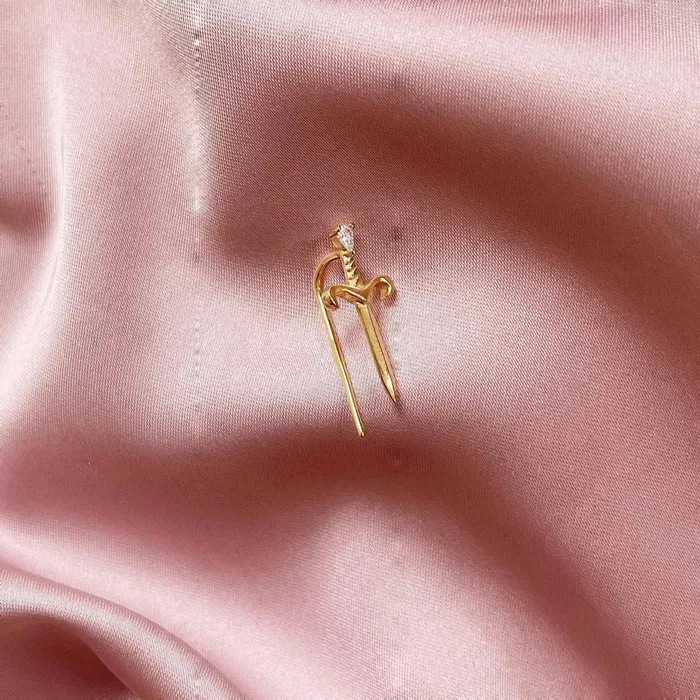 925 Sterling Silver dagger stud earrings Mabel Love Earrings