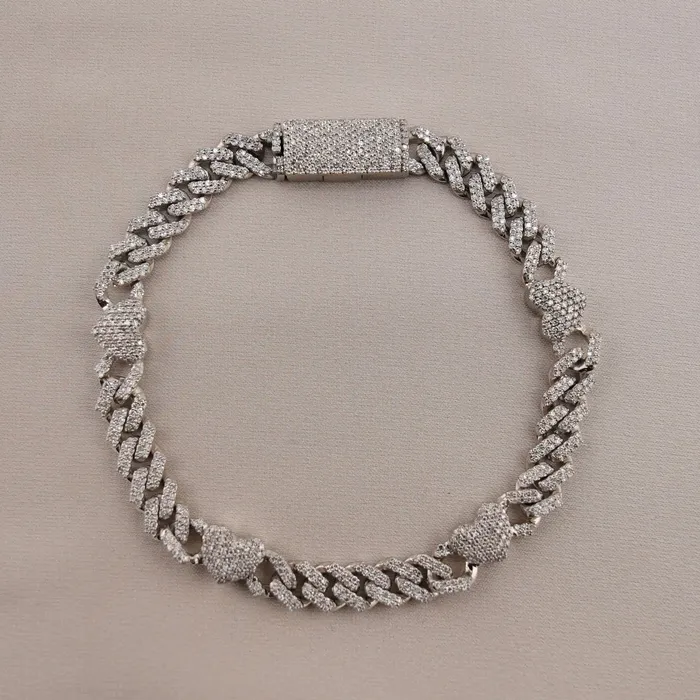 Bracelets AB and J 10k Gold Diamond Heart Bracelet 7in C725