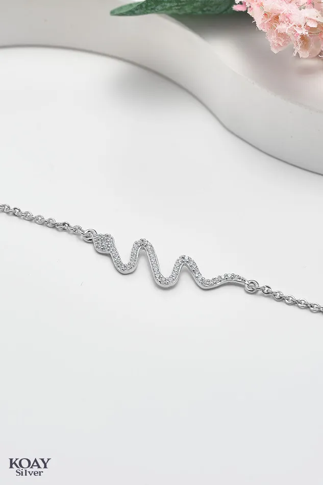 Bracelets KOAY Silver Store Zircon Snake Bracelet