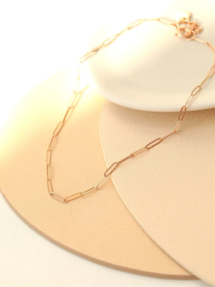 Bracelets MinimalBijoux 14K 18K Gold Slim Square Chain Anklet Bracelet