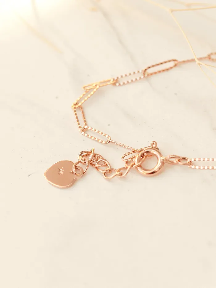 Bracelets MinimalBijoux 14K 18K Gold Slim Square Chain Anklet Bracelet