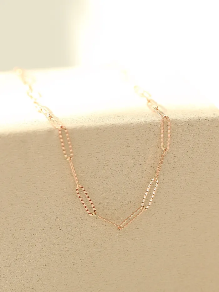 Bracelets MinimalBijoux 14K 18K Gold Slim Square Chain Anklet Bracelet