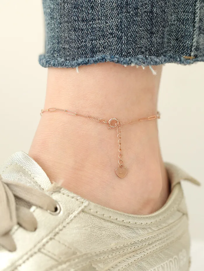 Bracelets MinimalBijoux 14K 18K Gold Slim Square Chain Anklet Bracelet