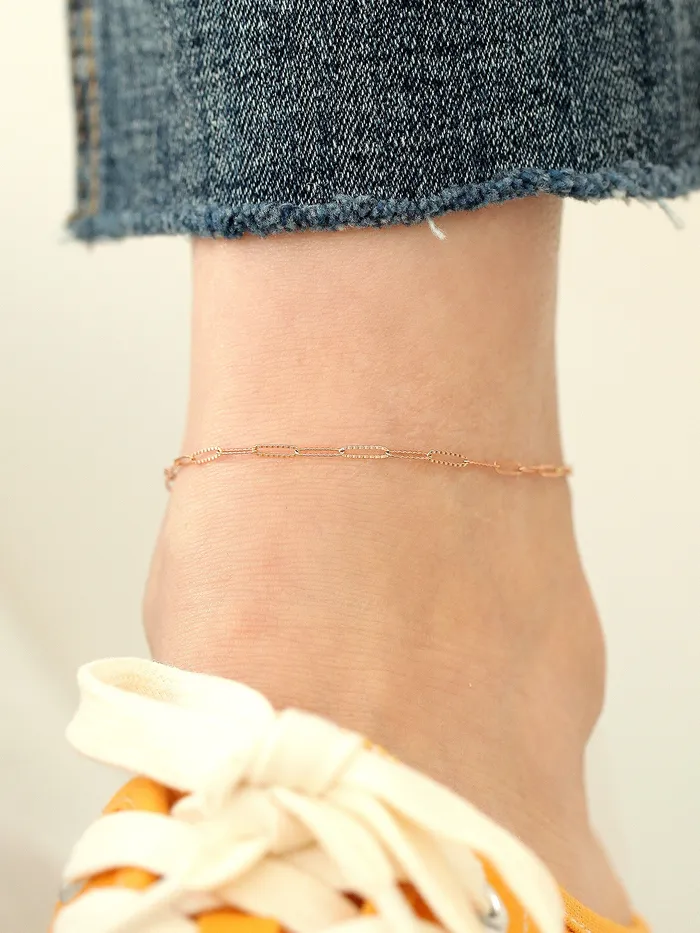 Bracelets MinimalBijoux 14K 18K Gold Slim Square Chain Anklet Bracelet