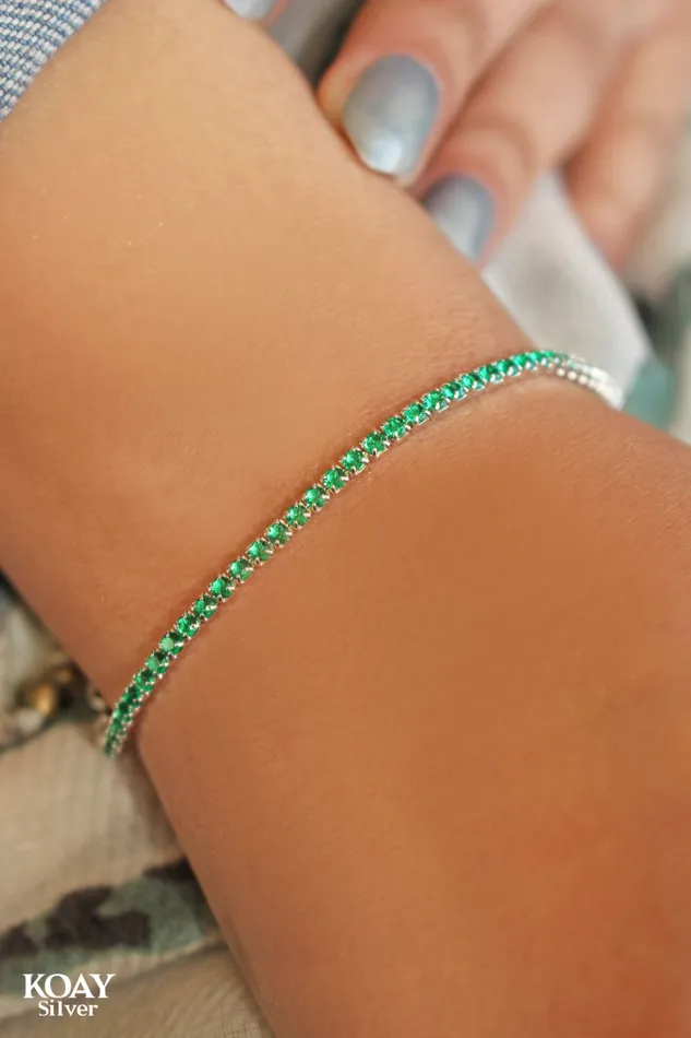 KOAY Green Tennis Bracelet Bracelets