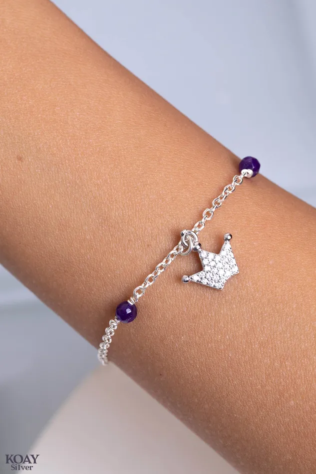 KOAY Silver Store Bracelets Purple Crown Bracelet KOAY Silver Store Bracelets Purple Crown Bracelet