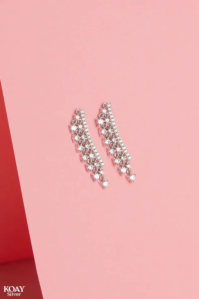 KOAY Silver Store Earrings Crawler Zircons Earring 01