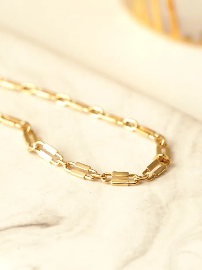 MinimalBijoux Bracelets 14K Gold Clip Lock Chain Bracelet Anklet