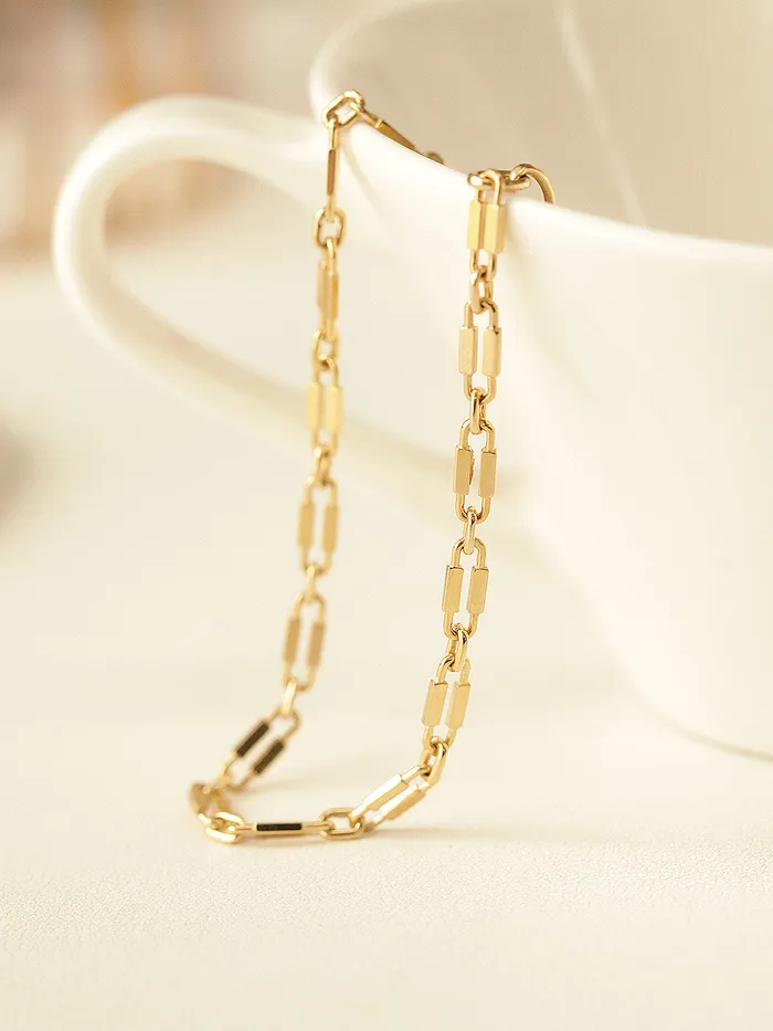 MinimalBijoux Bracelets 14K Gold Clip Lock Chain Bracelet Anklet