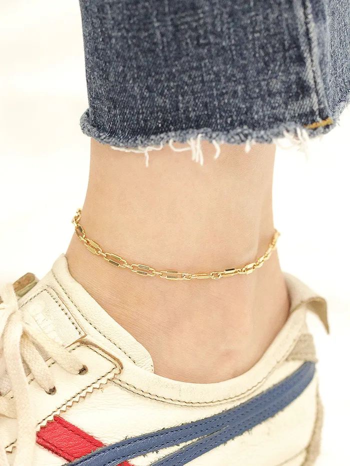 MinimalBijoux Bracelets 14K Gold Clip Lock Chain Bracelet Anklet