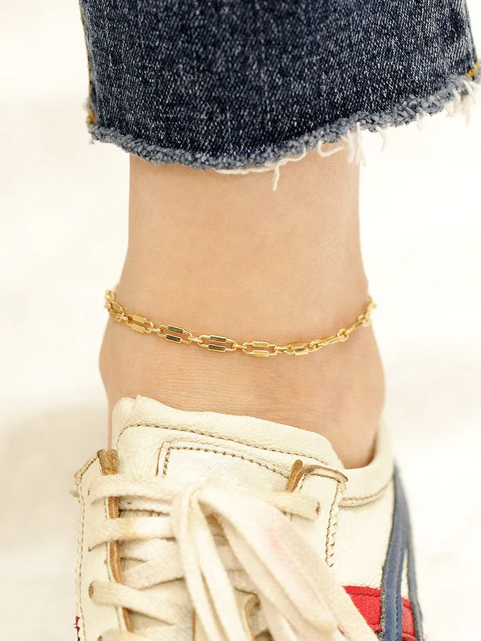 MinimalBijoux Bracelets 14K Gold Clip Lock Chain Bracelet Anklet