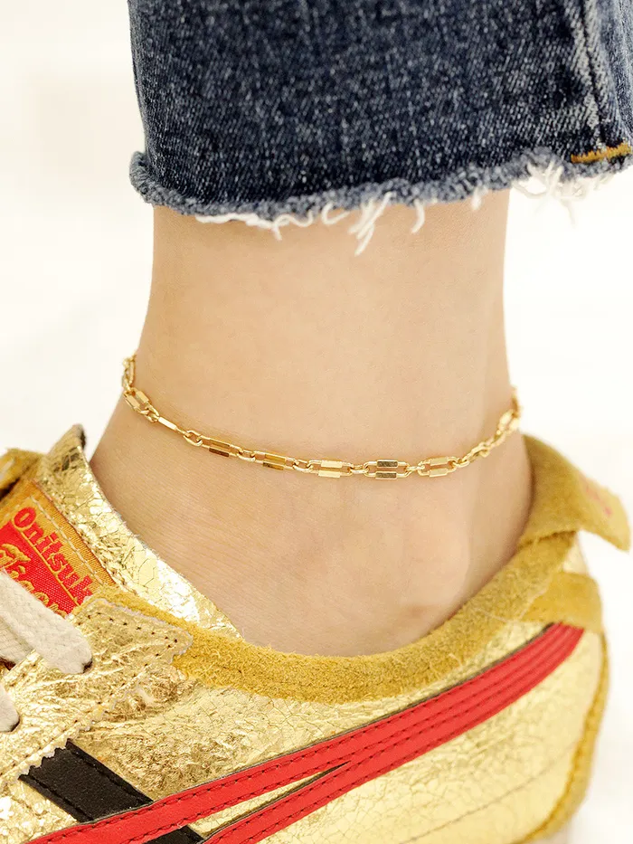 MinimalBijoux Bracelets 14K Gold Clip Lock Chain Bracelet Anklet