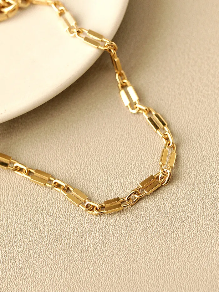 MinimalBijoux Bracelets 14K Gold Clip Lock Chain Bracelet Anklet