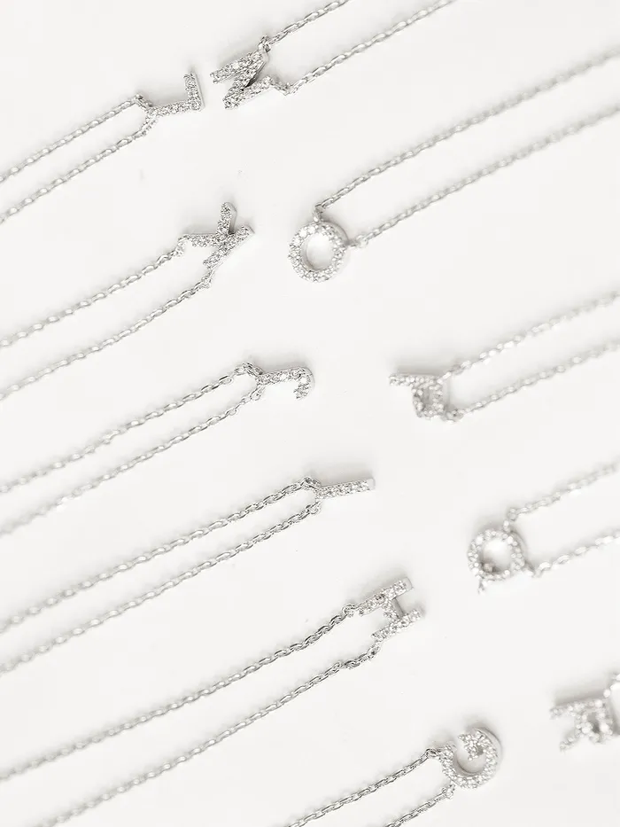 MinimalBijoux Necklaces Cubic Initial necklace AZ