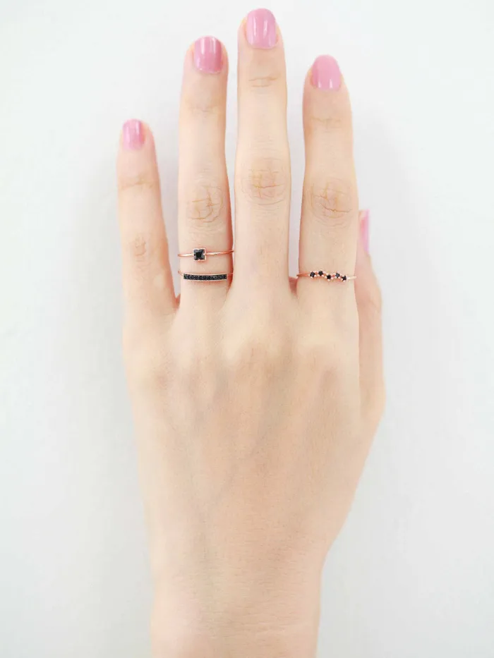 MinimalBijoux Rings 14K Gold Long Square Cubic Ring