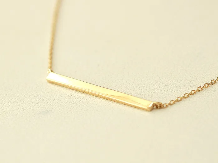 Necklaces MinimalBijoux 14K 18K Gold Simple Stick Necklace