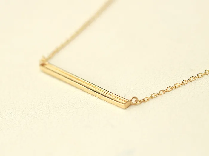 Necklaces MinimalBijoux 14K 18K Gold Simple Stick Necklace