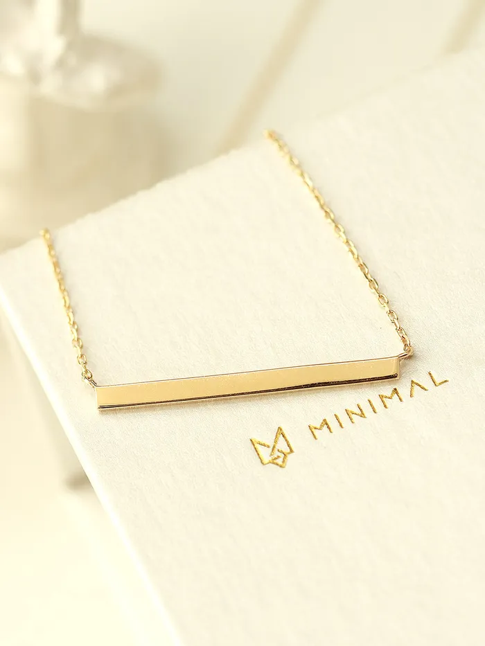 Necklaces MinimalBijoux 14K 18K Gold Simple Stick Necklace
