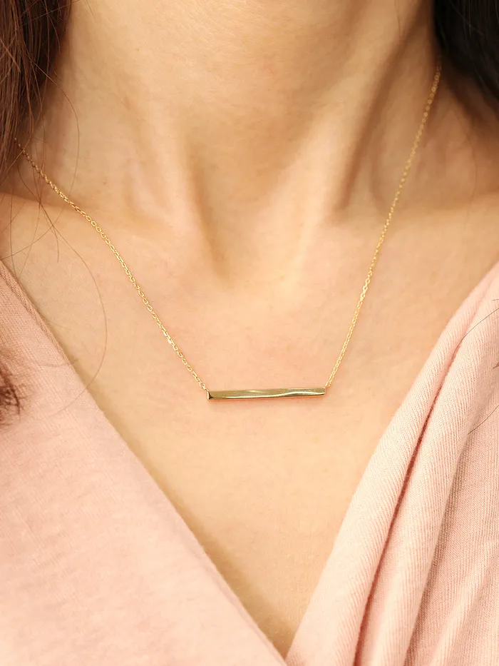 Necklaces MinimalBijoux 14K 18K Gold Simple Stick Necklace