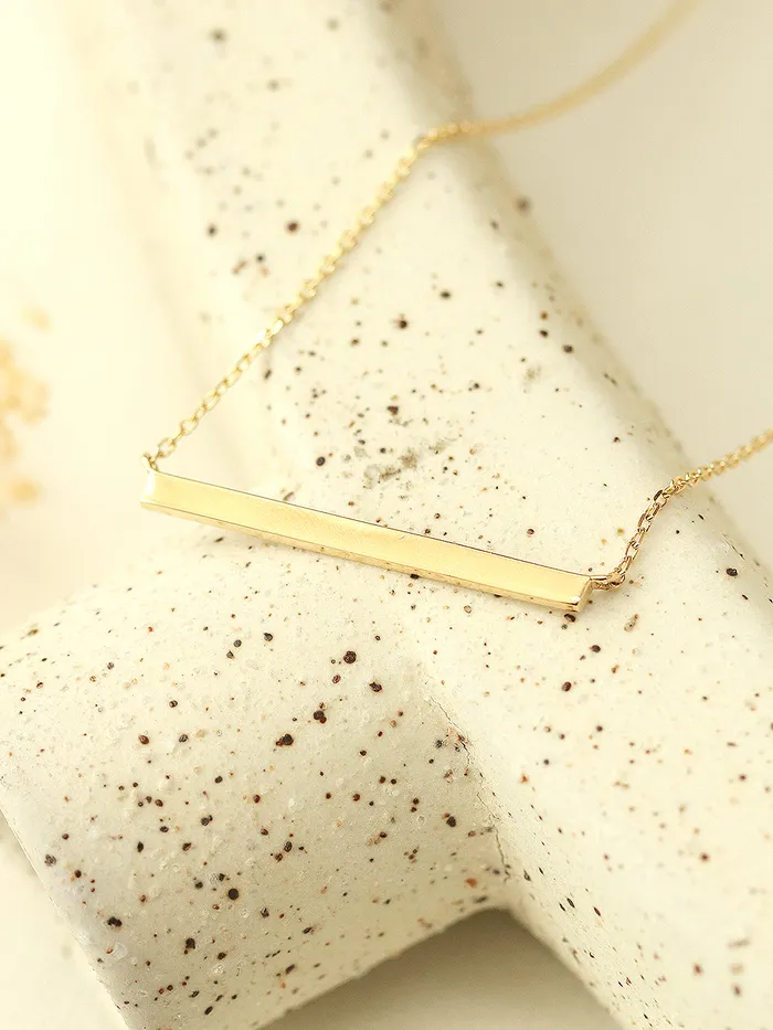 Necklaces MinimalBijoux 14K 18K Gold Simple Stick Necklace