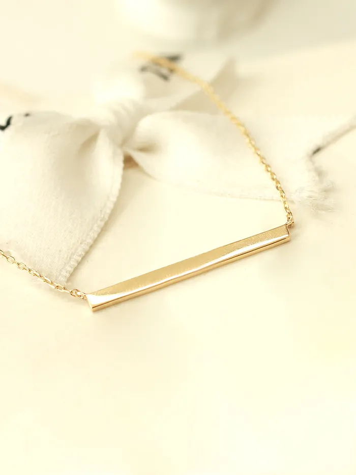 Necklaces MinimalBijoux 14K 18K Gold Simple Stick Necklace