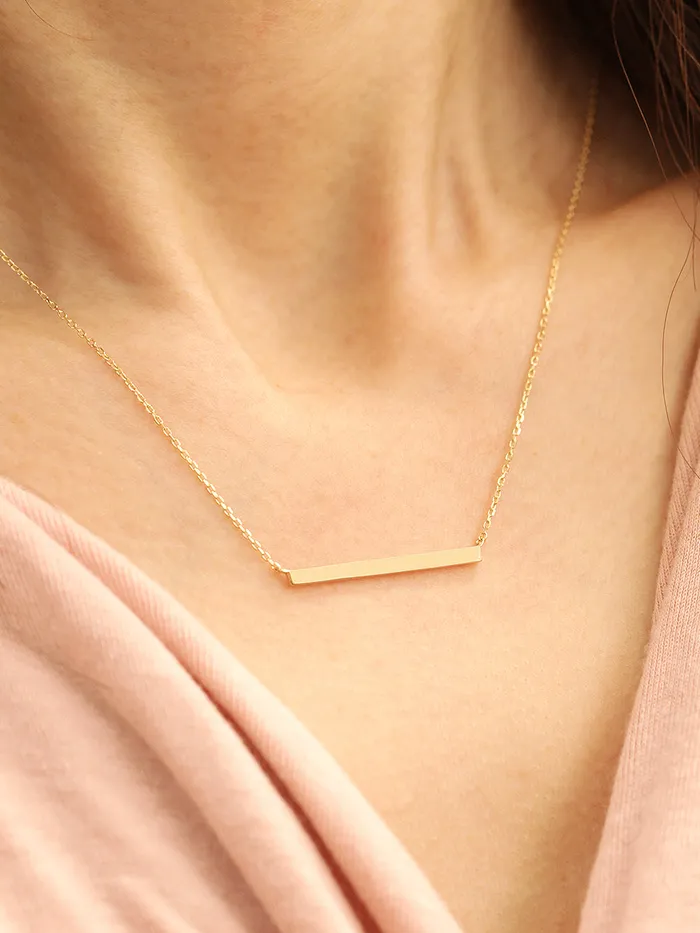 Necklaces MinimalBijoux 14K 18K Gold Simple Stick Necklace