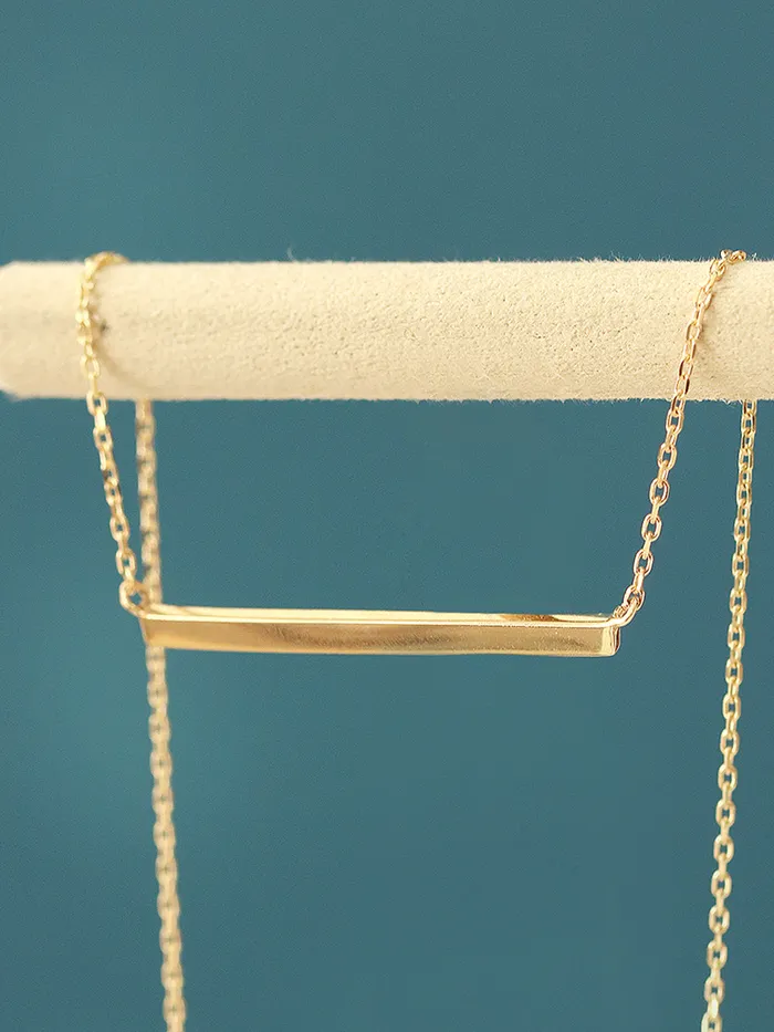 Necklaces MinimalBijoux 14K 18K Gold Simple Stick Necklace