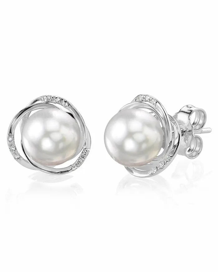 SPT White South Sea Pearl and Diamond Khilana Stud Earrings Earrings