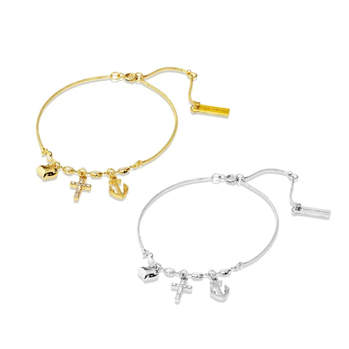 Bracelets Anets Collection Anets Collection Trinity Bracelet with Crystals White