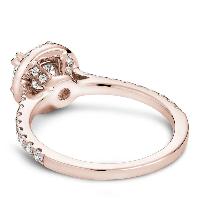 International Diamond Center Rings Noam Carver Rose Gold Diamond Engagement Ring Setting with Halo 050 CTW