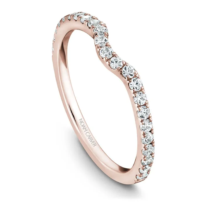 International Diamond Center Rings Noam Carver Rose Gold Diamond Engagement Ring Setting with Halo 050 CTW
