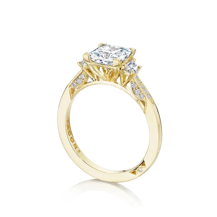 International Diamond Center Rings Tacori 18k Yellow Gold Simply Tacori Princess Diamond Engagement Ring Setting 034 CTW