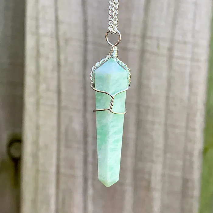 Necklaces Magic Crystals Gemstone Double Point Pendant Necklace