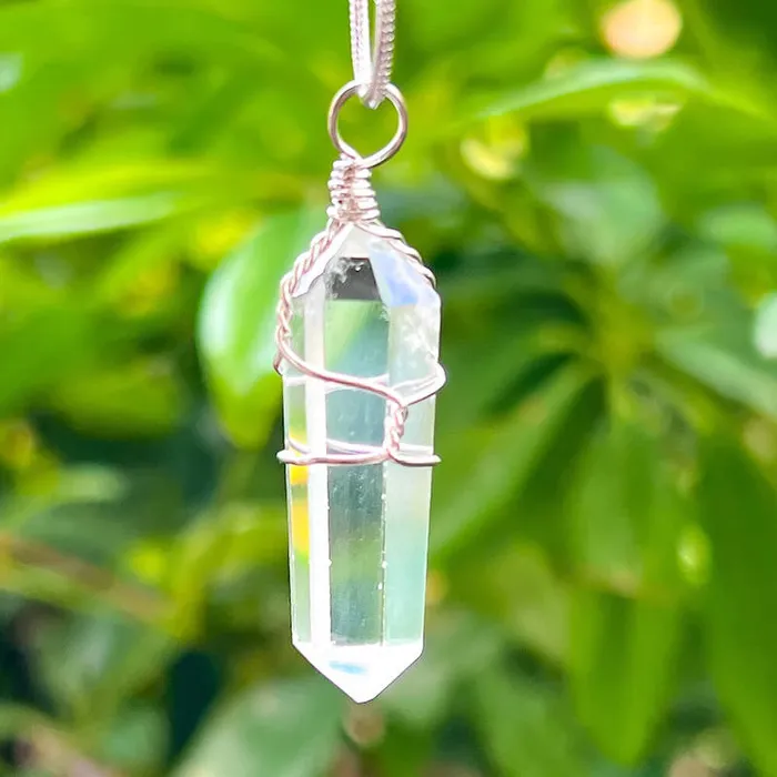 Necklaces Magic Crystals Gemstone Double Point Pendant Necklace
