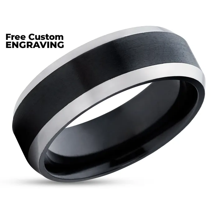 Rings Clean Casting Jewelry Zirconium Wedding Band Black Wedding Ring Zirconium Wedding Ring Black Wedding Band