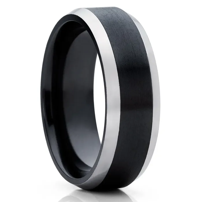 Rings Clean Casting Jewelry Zirconium Wedding Band Black Wedding Ring Zirconium Wedding Ring Black Wedding Band