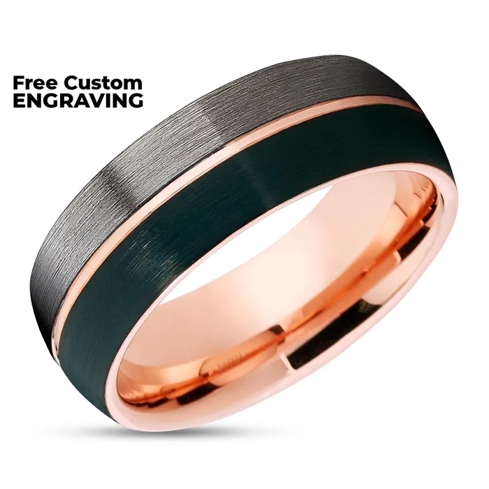 Rose Gold Wedding Ring Gunmetal Wedding Ring Black Wedding Ring Rose Gold Clean Casting Jewelry Rings