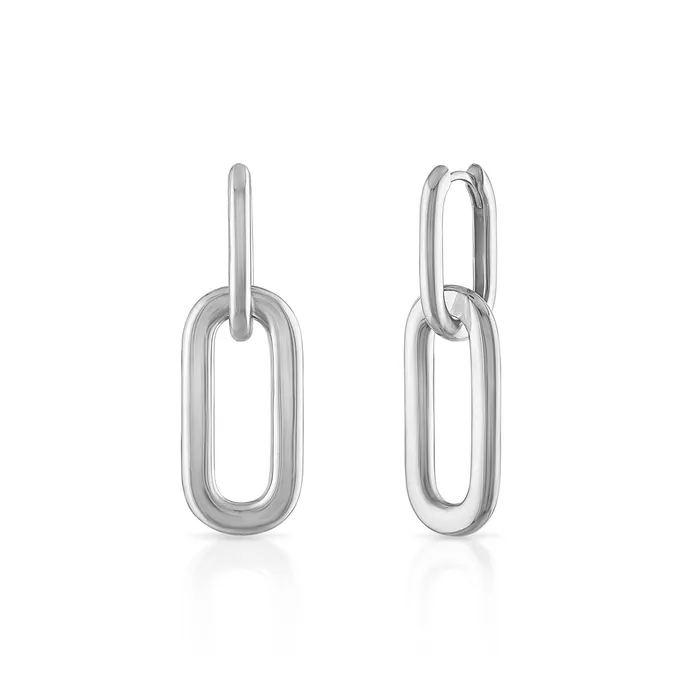 SG Fine Earrings Paperclip Gold Drop Earrings