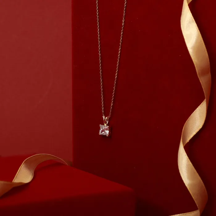 SILVER Necklaces Luxe Gold Plated CZ Silver Pendant Necklace