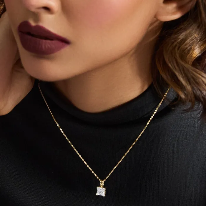 SILVER Necklaces Luxe Gold Plated CZ Silver Pendant Necklace