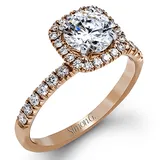 Simon G Round Cut Halo Engagement Ring Setting 078CTW International Diamond Center Rings