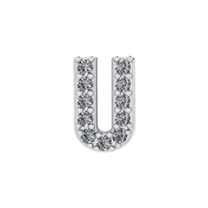 Slider Pave Letter U Charm SG Fine Charm Necklaces