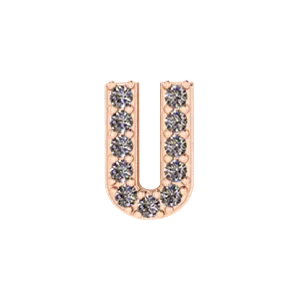 Slider Pave Letter U Charm SG Fine Charm Necklaces
