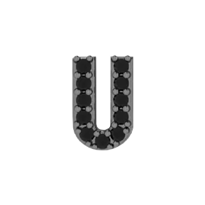 Slider Pave Letter U Charm SG Fine Charm Necklaces