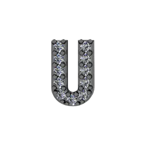 Slider Pave Letter U Charm SG Fine Charm Necklaces